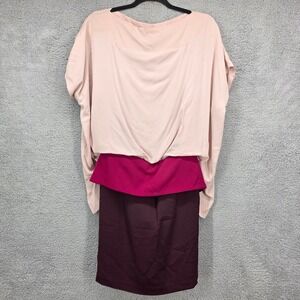 Diane von Furstenberg DVF Silk Color Block Dress Women's Size 6‎ Pink Purple